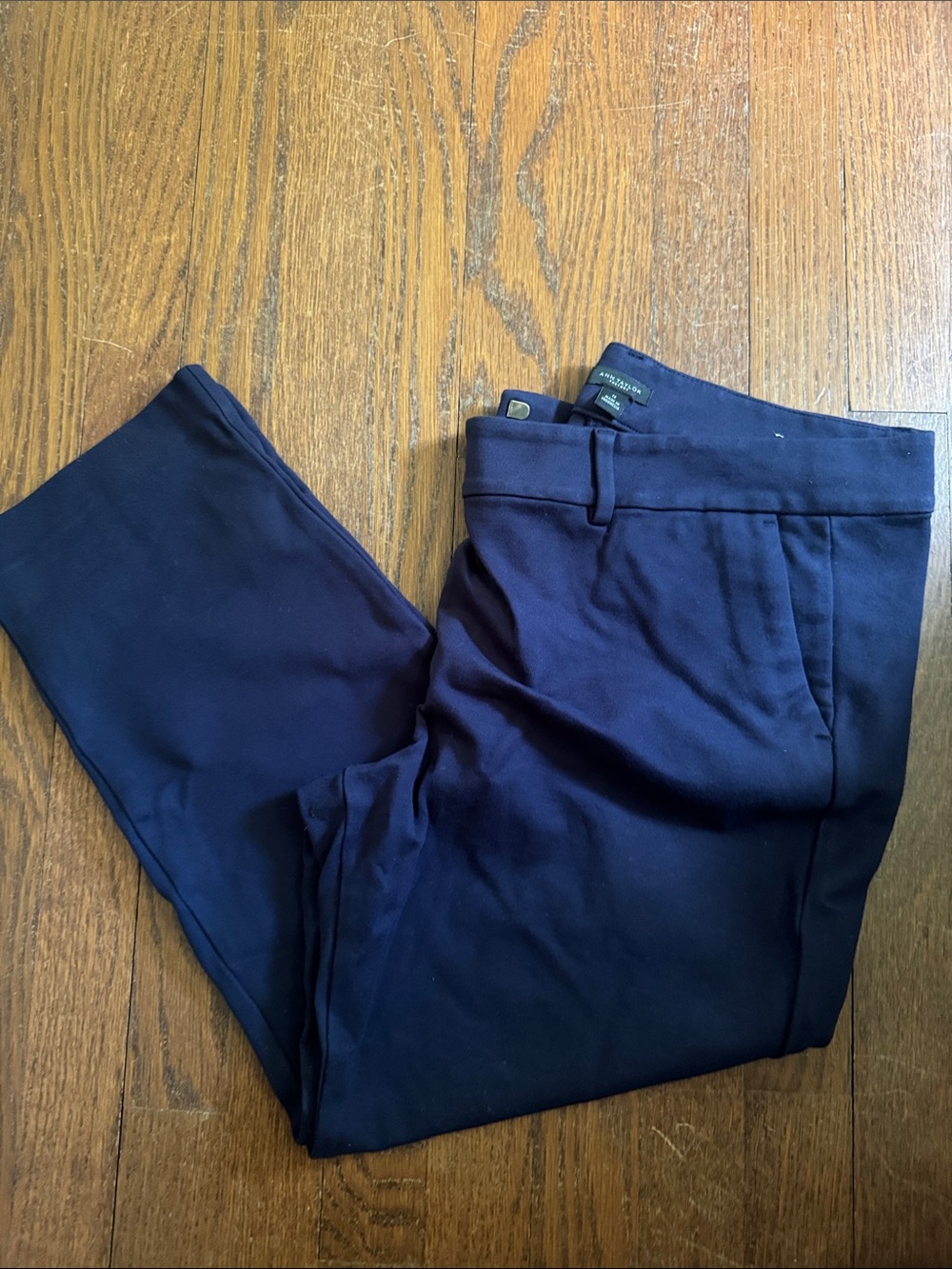 Ann Taylor Factory Dark Navy Cropped Ankle Dress Pants
